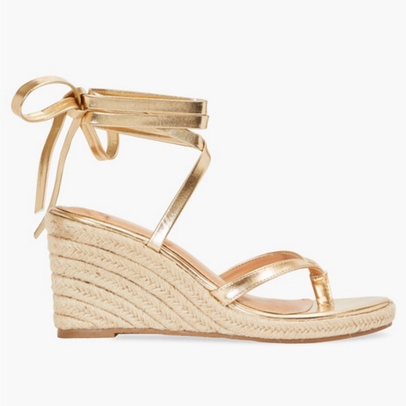 Justfab Gold Wrap Wedges - Picture 5 of 5